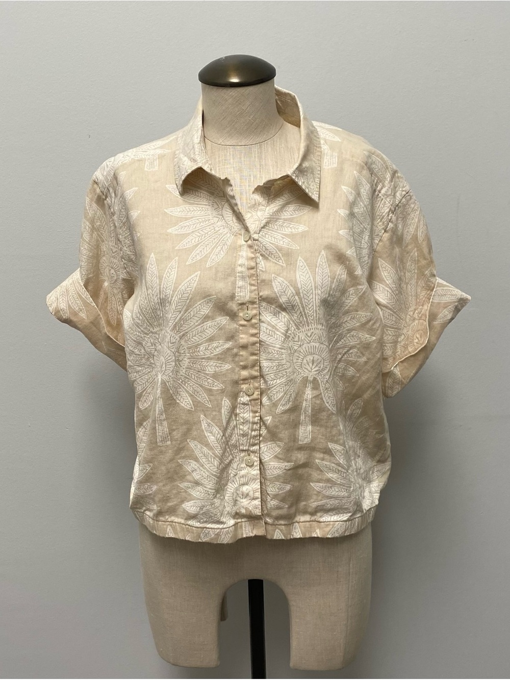 Spartina 449 Cream Floral Button-Down Shirt